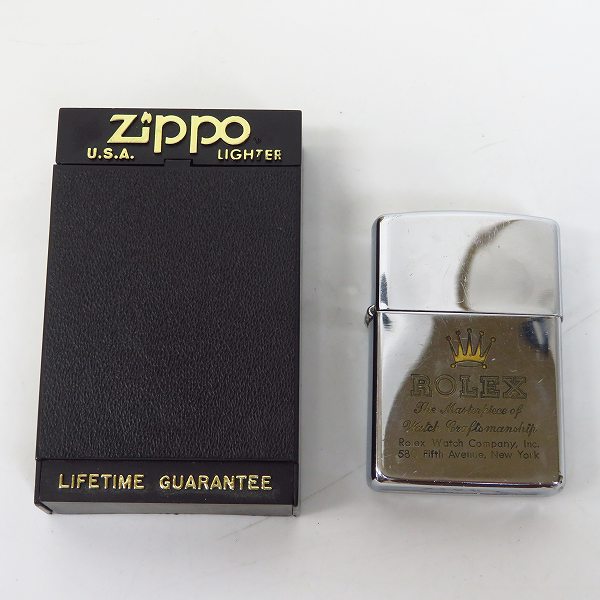 ZIPPO/ジッポー ROLEX/ロレックス ロゴ 鏡面加工 シルバー/92年製の