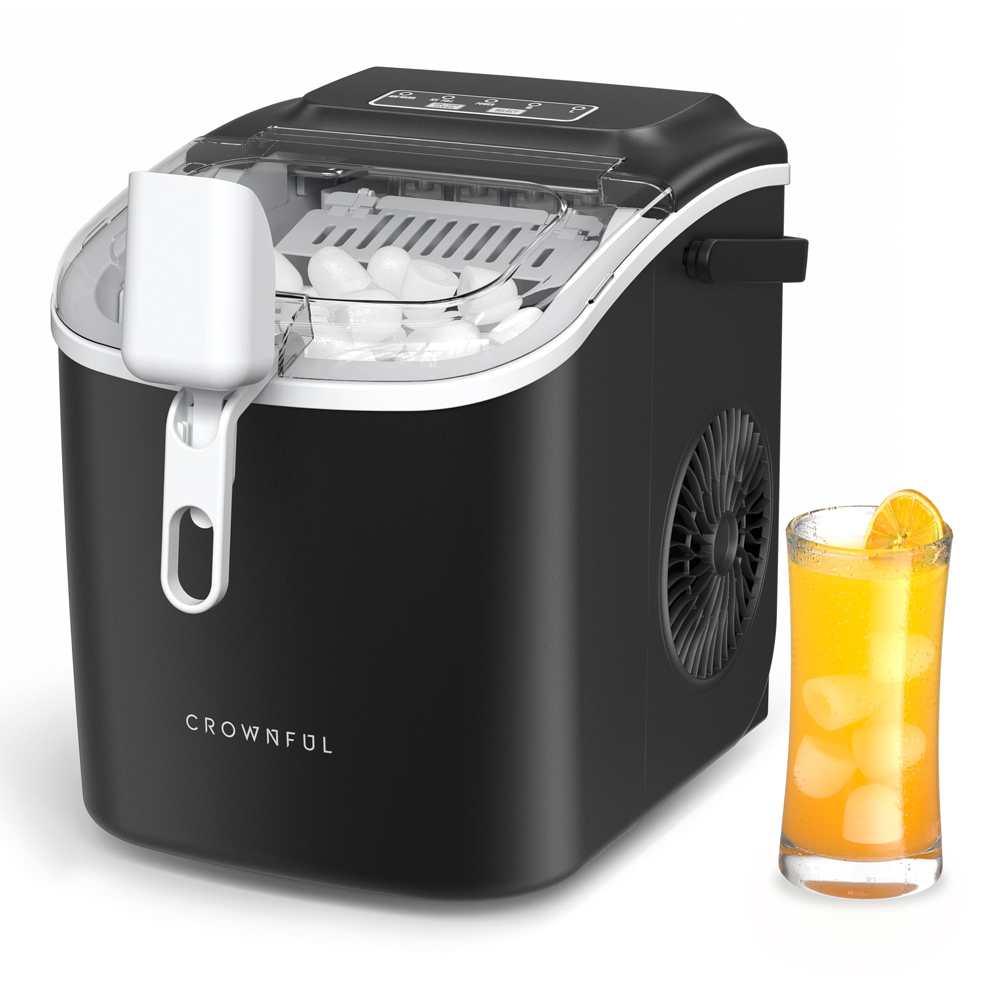 CROWNFUL Portable Ice Maker Countertop with Handle (Black) – Crownful