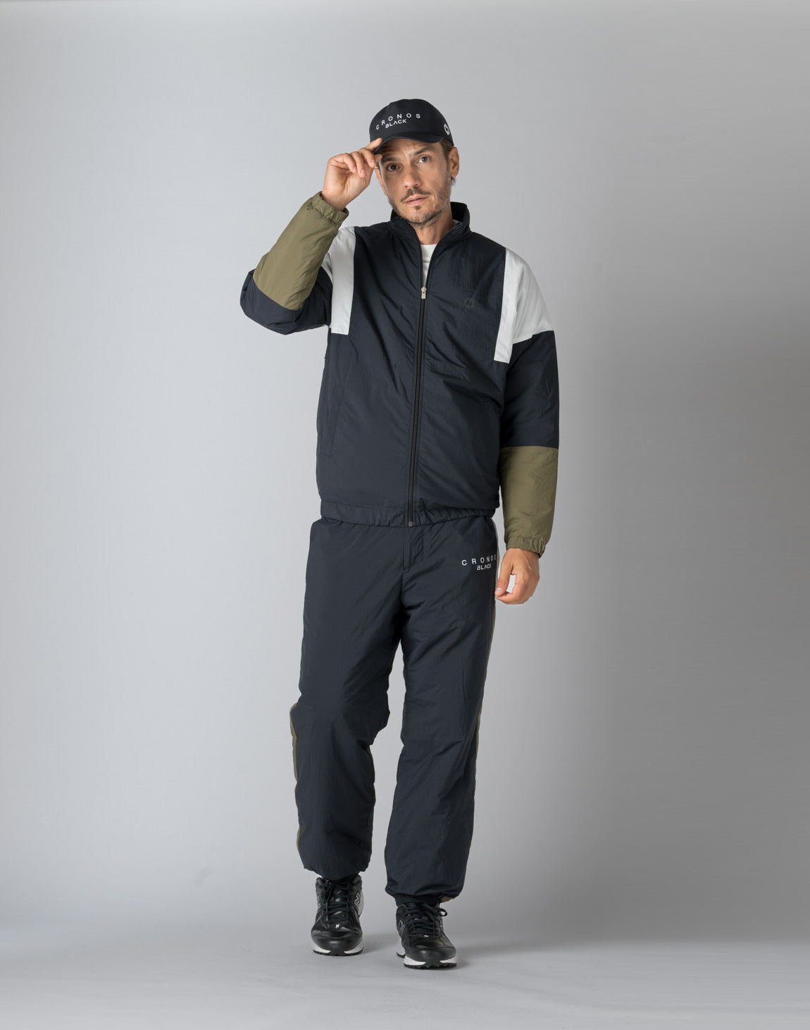 クロノス ズボン CRONOS BLACK ACTIVE FIT PANTS【BLACK×WHITE】