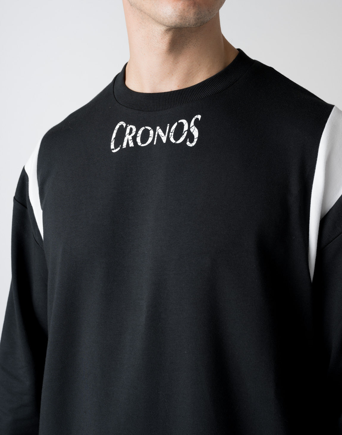 CRONOS SHOULDER REGION LINE LONG SLEEVE T 【WHITE】
