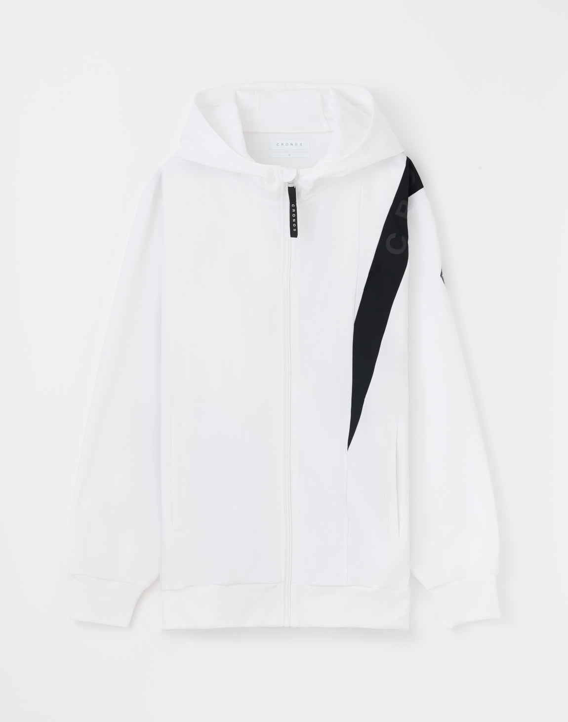 CRONOS Advanced Rash Guard Zip-Up Hoodie【WHITE×BLACK】