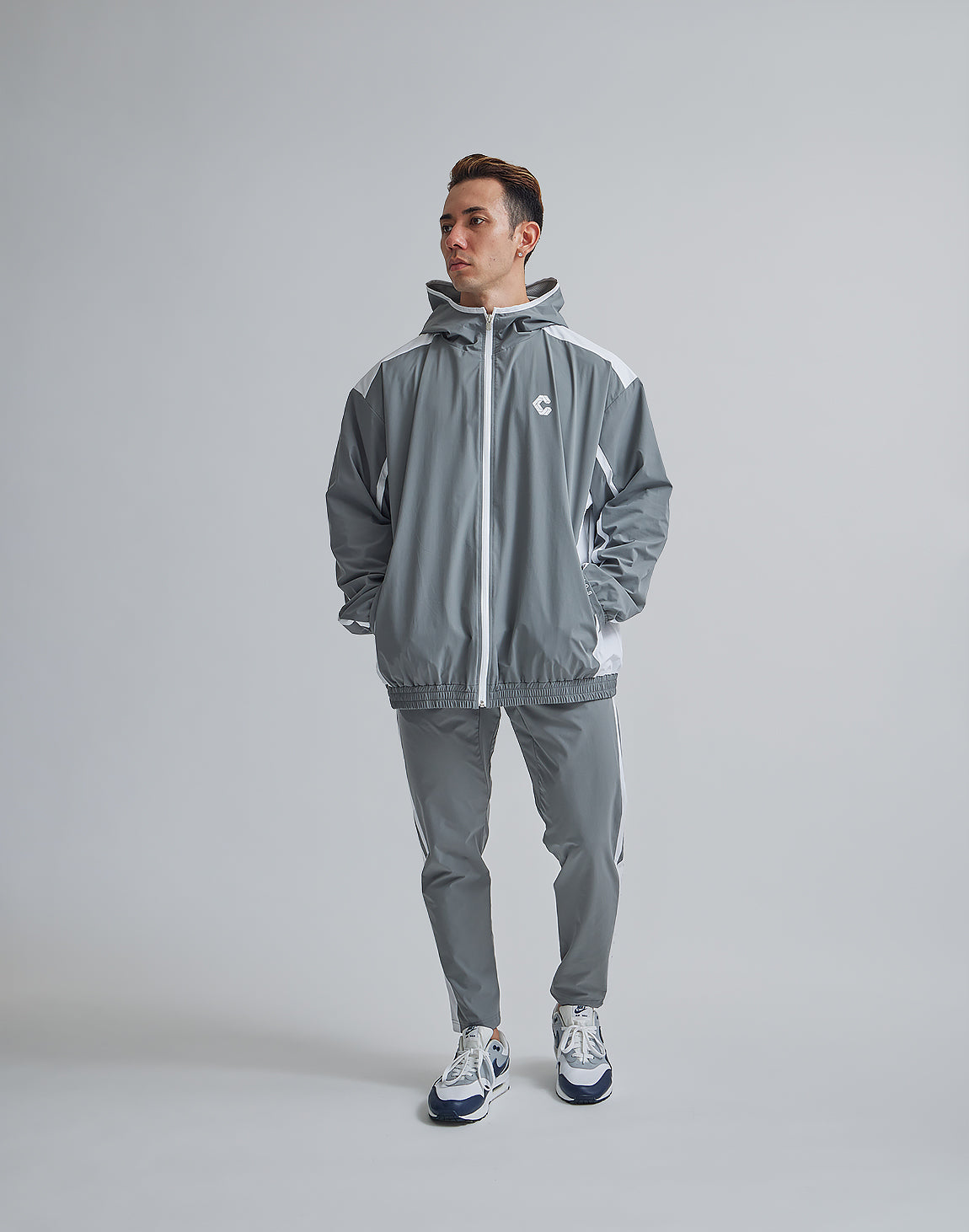 CRONOS グレー ナイロンジャケットセットアップ CRONOS グレー