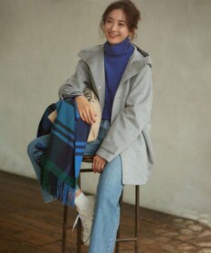 ウールカシミヤビーバー フード付き ショートコート / 23区