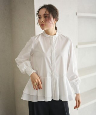 シワになりにくい/洗濯機可能】ダブルフリルヘムシャツ / #Newans