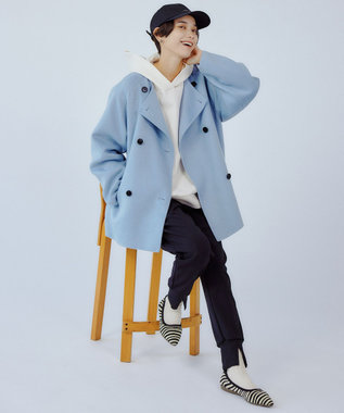 撥水】ウール混リバー ショートコート / UNFILO | ファッション通販