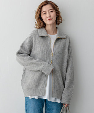 洗える】カシミヤブレンド ジップアップ ニットブルゾン / 23区 S