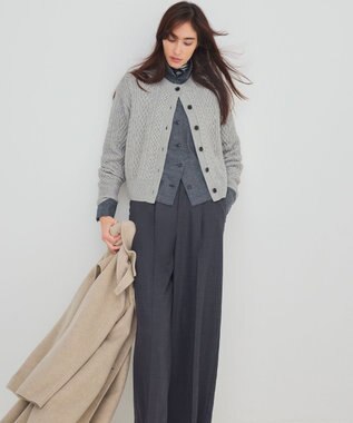 洗える】カシミヤブレンド ケーブルニットカーディガン / 23区