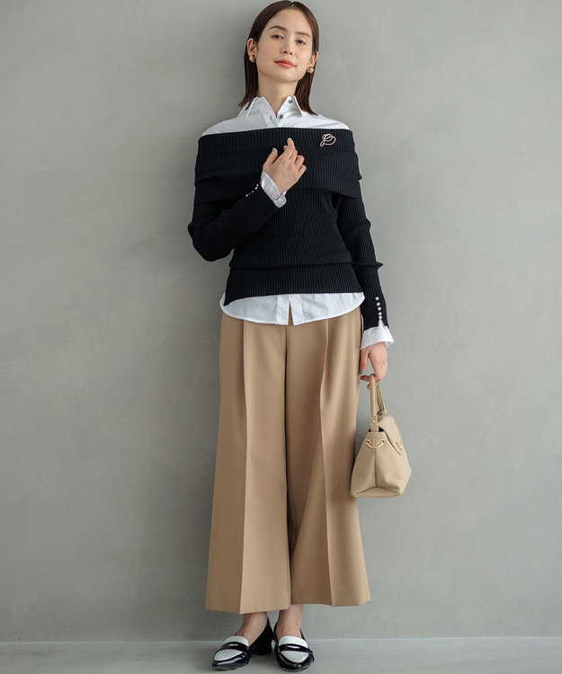 美シルエット・ストレッチ・シワになりにくい】オシャクロス ガウチョ