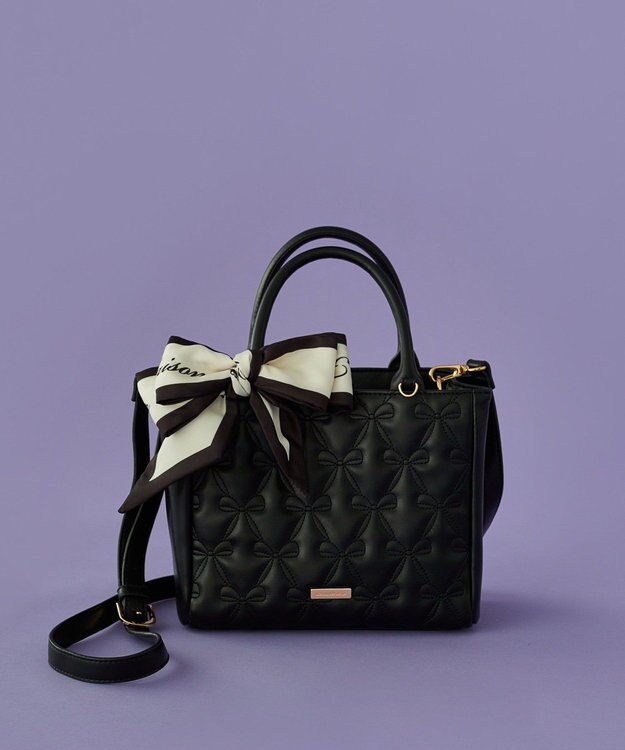 スカーフ付きリボンキルティング2Wayトート / Maison de FLEUR