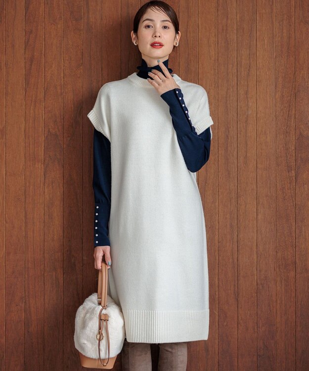 WEB限定】チュニック丈ニットワンピース / 組曲 L | ファッション通販