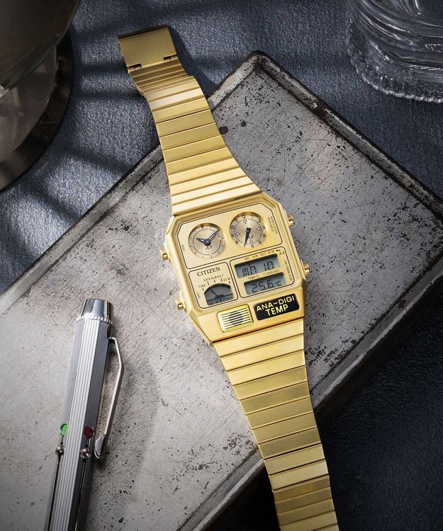 レトロなアナデジ限定モデル】Metallic ANA-DIGI TEMP（メタリック