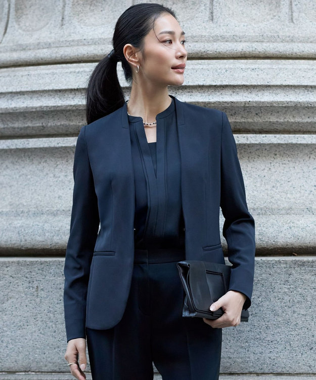 防シワ・速乾・洗える】Fied ノーカラージャケット / ICB