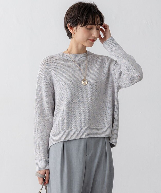 洗える】コットンルレックスリリー カラーニット / 23区
