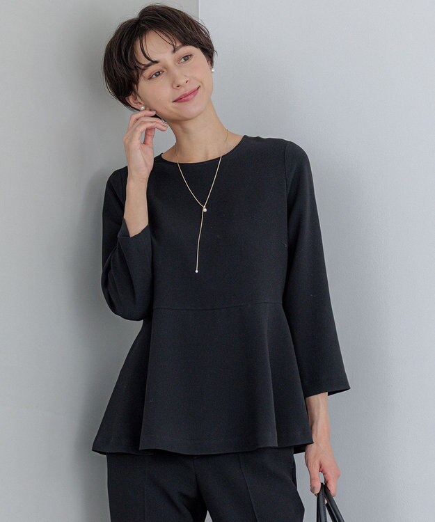 洗える】トリアセダブルジョーゼット ペプラム ブラウス / 23区