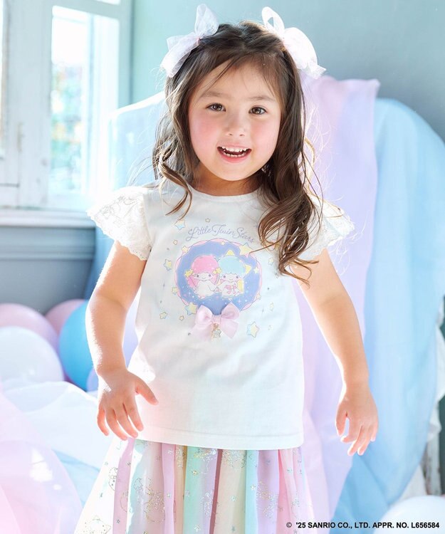 any FAM× リトルツインスターズ 】キキ＆ララ 袖レースTシャツ / ANY