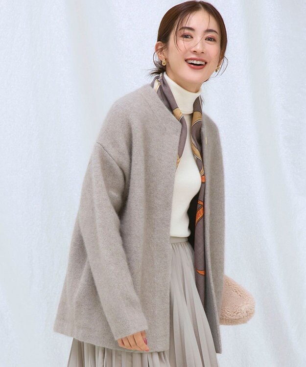 見上愛さん着用】ラクーンブレンドダブルフェイス ニット アウター