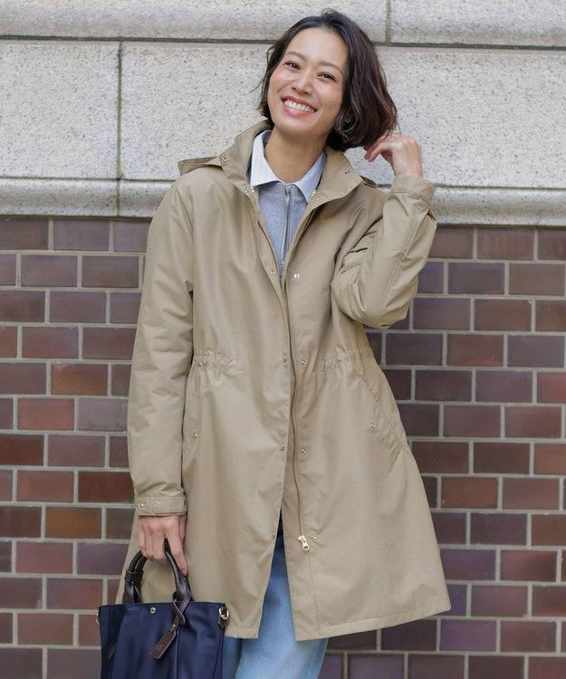 2way・ライナー付き】スパンライクナイロンタッサー フーデッド コート