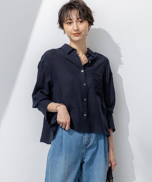 洗える】LIBECO クロップド シャツ / 23区 | ファッション通販 【公式