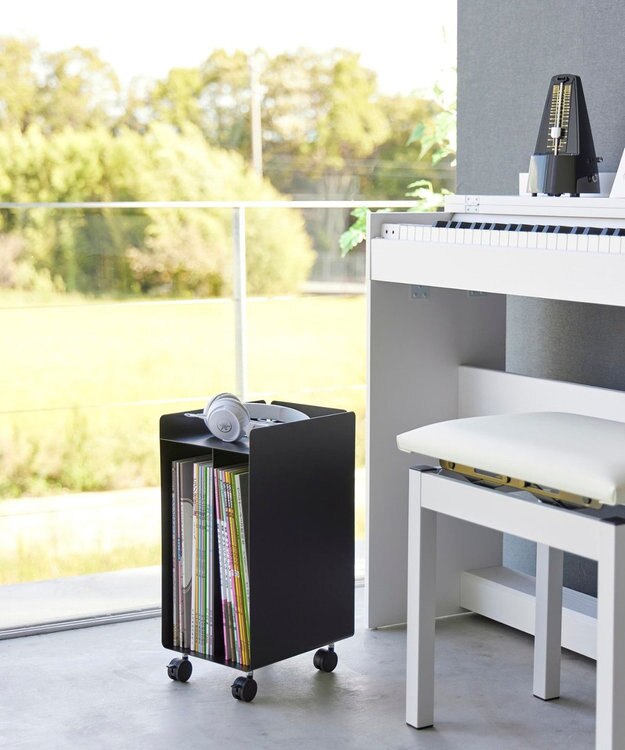 ピアノ下楽譜収納ワゴン タワー ブラック / tower | ファッション通販