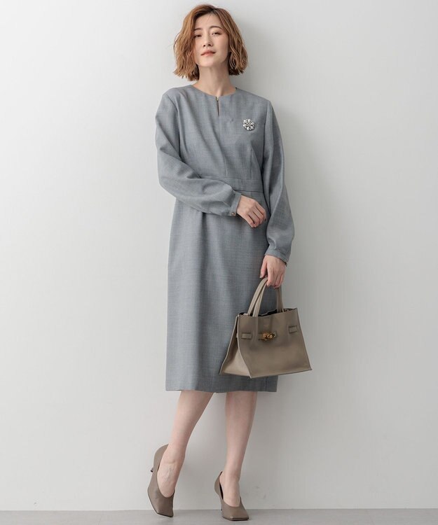 洗える】ウールミックスジョーゼット ワンピース / 23区