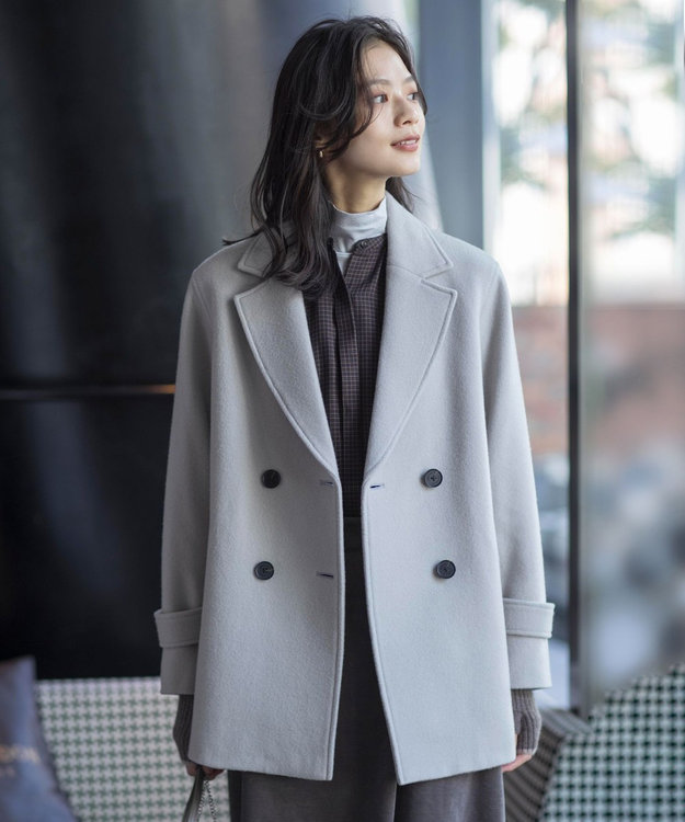 Jackal 140sソフトメルトン Pコート / J.PRESS LADIES S