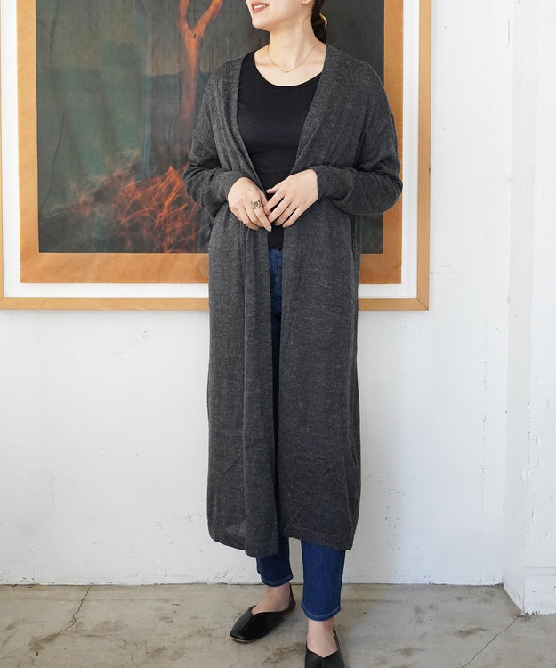 大草直子さんアドバイザー〉アルパカシルクニット ロングカーディガン