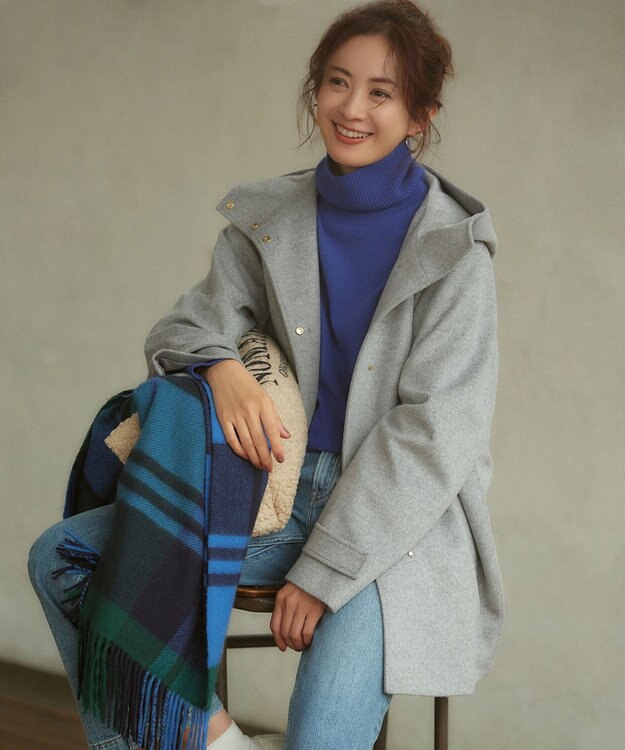 ウールカシミヤビーバー フード付き ショートコート / 23区