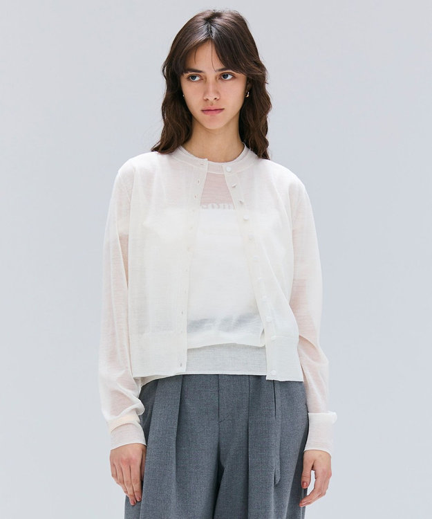 洗える・Oggi 10月号掲載】CADDO / シアーウールカーディガン / BEIGE