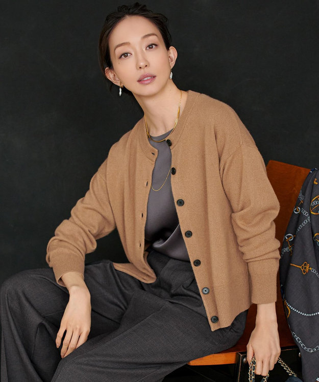 見上愛さん着用/STORY掲載】ピュアカシミヤ クルーネック カーディガン