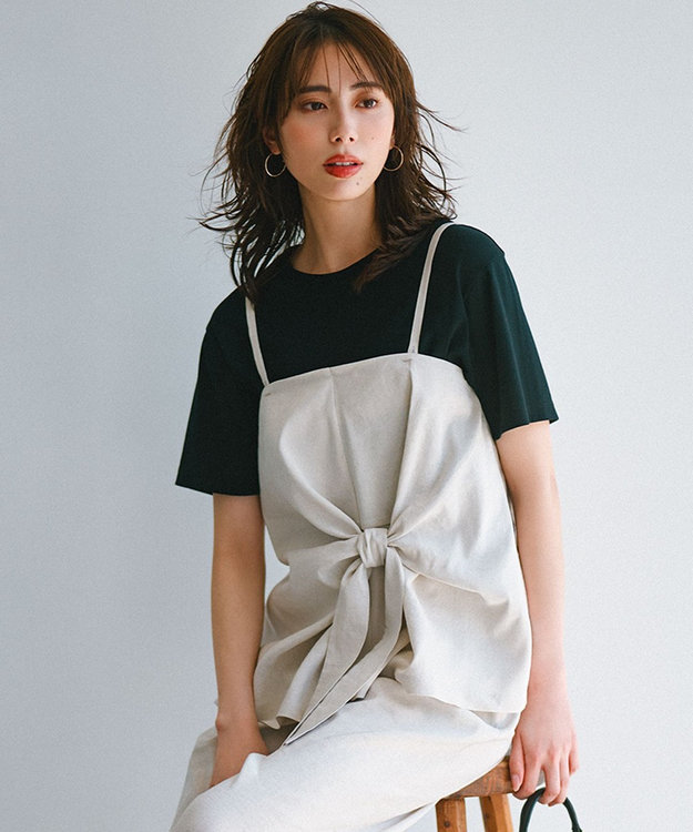 洗える】リネンレーヨンストレッチ キャミソール ブラウス / 23区