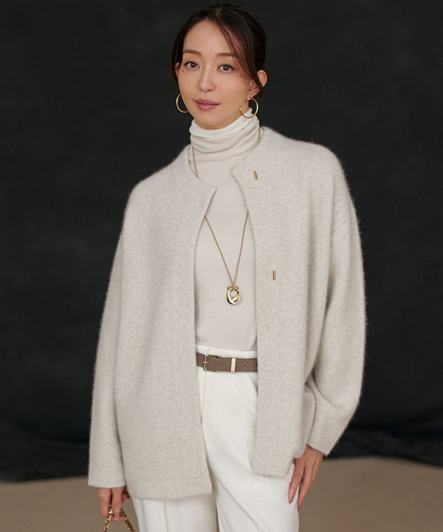 見上愛さん着用】ラクーンブレンドダブルフェイス ニット アウター