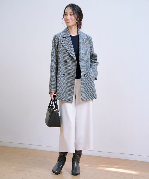 チェックビーバー Pコート / J.PRESS LADIES | ファッション通販