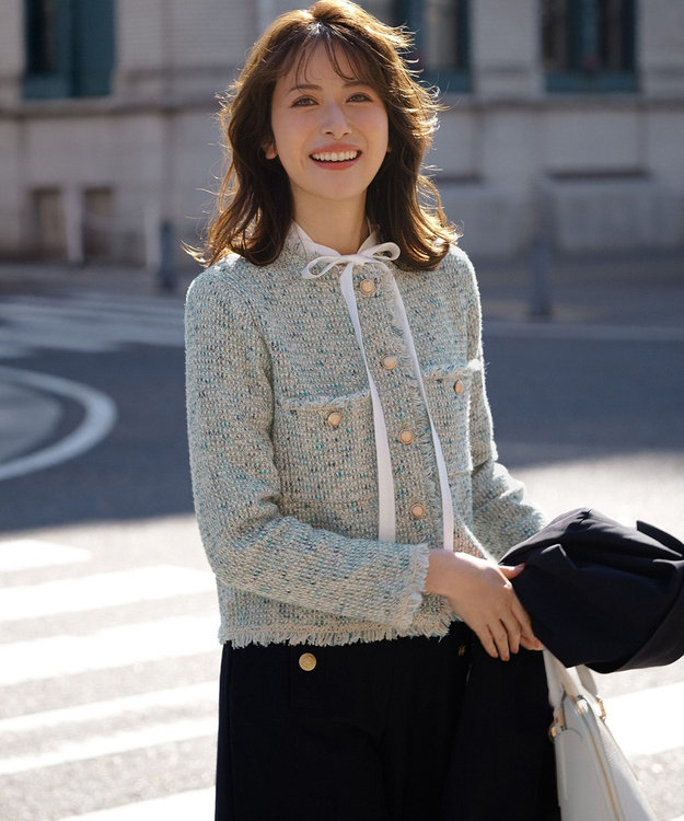 見上愛さん着用/新色追加/VERY掲載】ツイード ニット ジャケット / 23