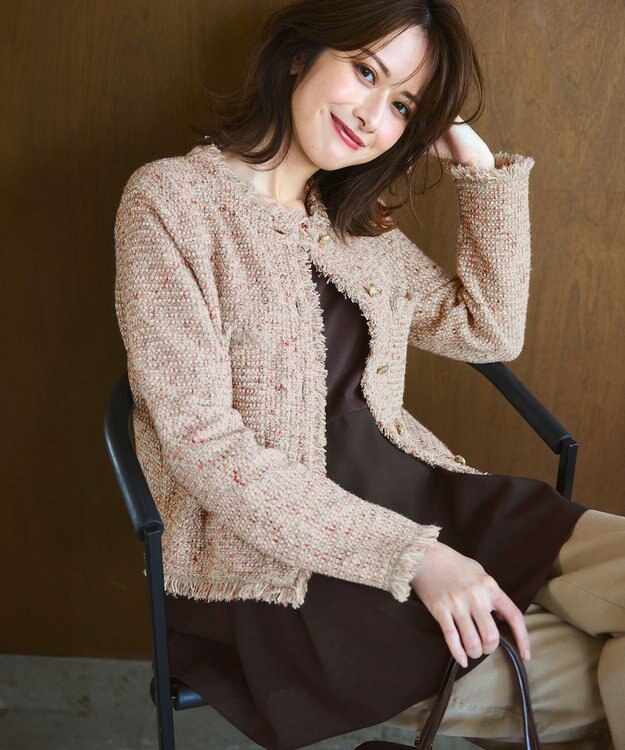 見上愛さん着用/新色追加/VERY掲載】ツイード ニット ジャケット / 23