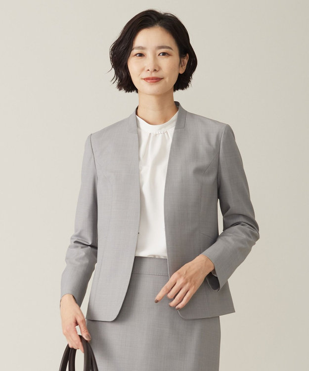 セットアップ対応】BAHARIYE2 ノーカラー ジャケット / J.PRESS LADIES