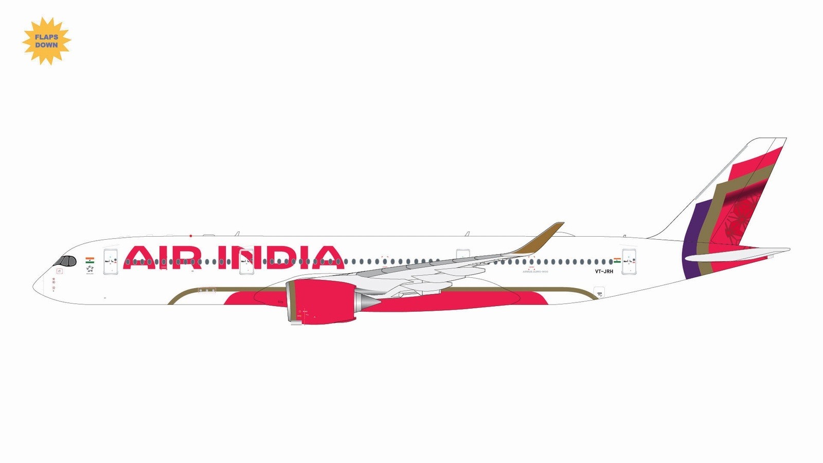 GJAIC2254F GEMINI JETS Air India / エア インディア A350-900 flaps