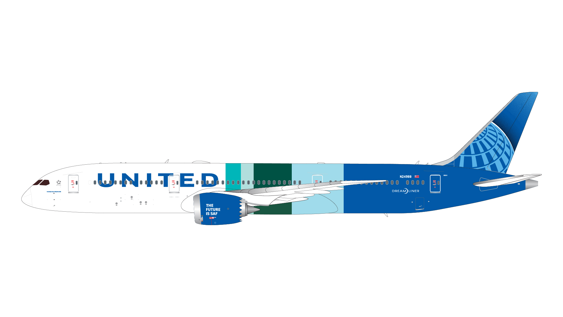 G2UAL1395 GEMINI 200 United Airlines / ユナイテッド航空 B787-9