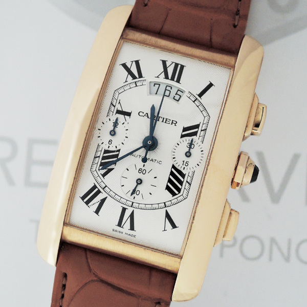 CARTIER タンクアメリカン XL クロノグラフ W2609356 自動巻 18Kピンク