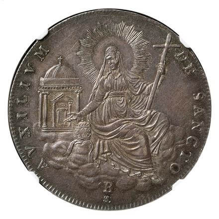 イタリア ヴァチカン 1スクード銀貨 (B) ボローニャ鋳 MDCCCXXIX(1829