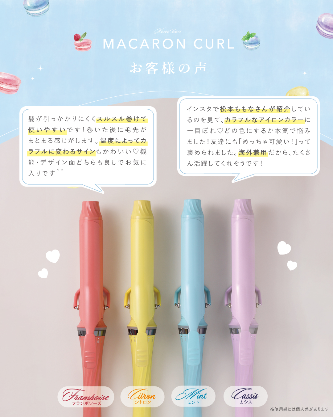 マカロンカール 32mm フランボワーズ - 【公式】クレイツ(CREATEs)