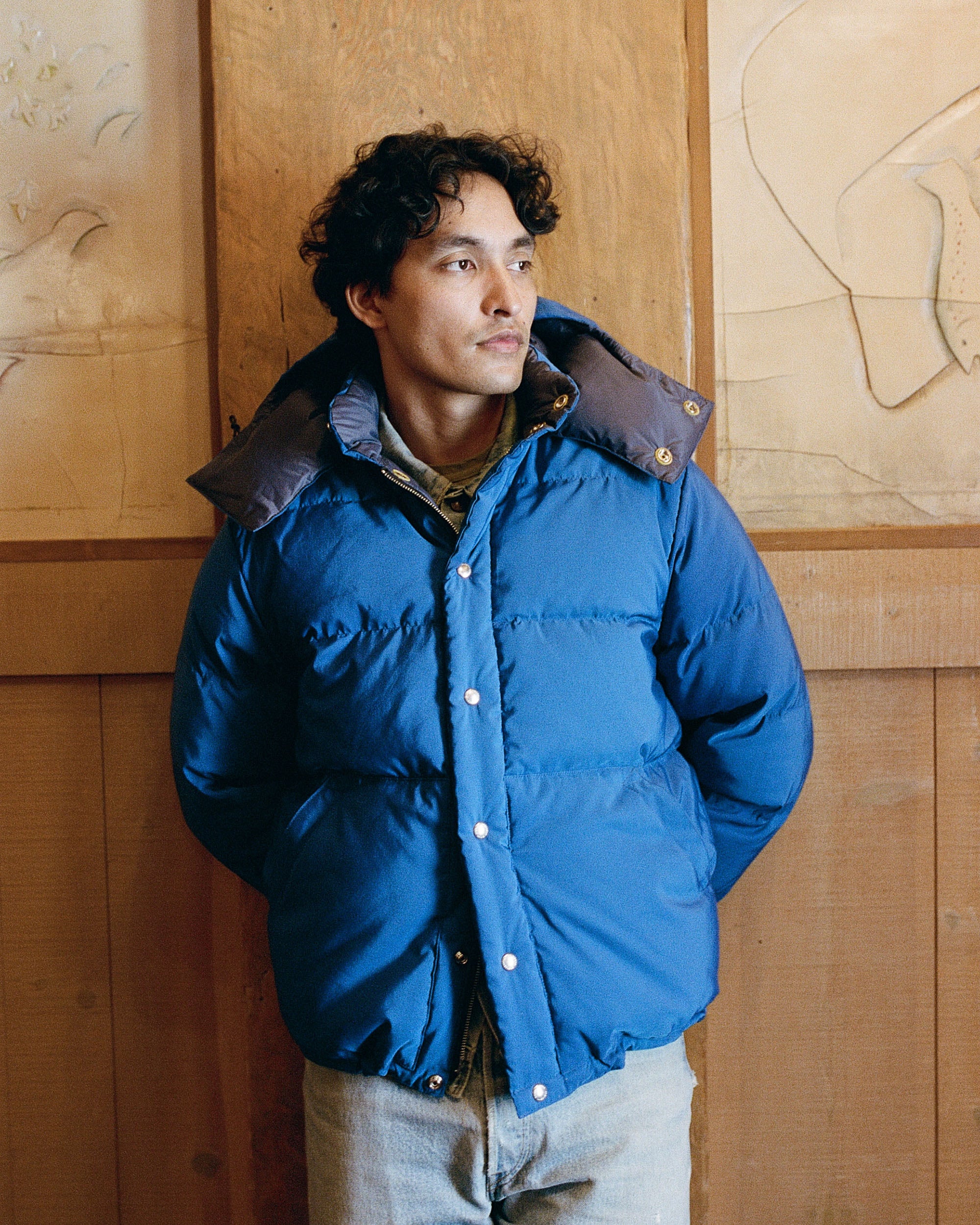 Crescent Down Works Down Sweater | Titan Blue