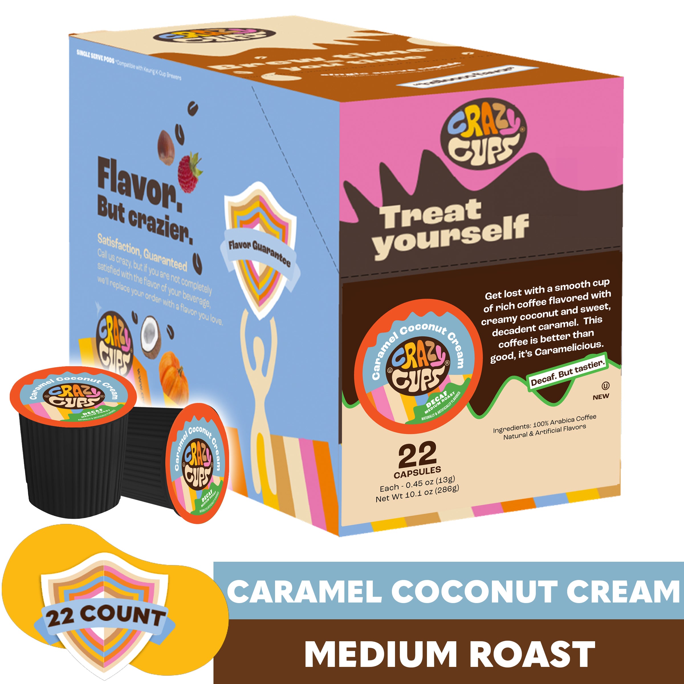 Coconut Carmelicious Decaf Coffee Pods for Keurig | Crazy Cups