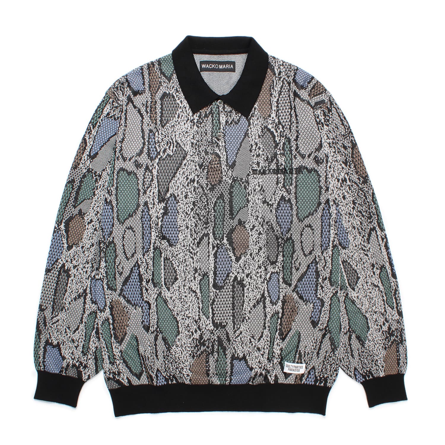 パイソン長袖ニットポロシャツ 24FW-WMK-KN14 | ワコマリア2024年秋冬