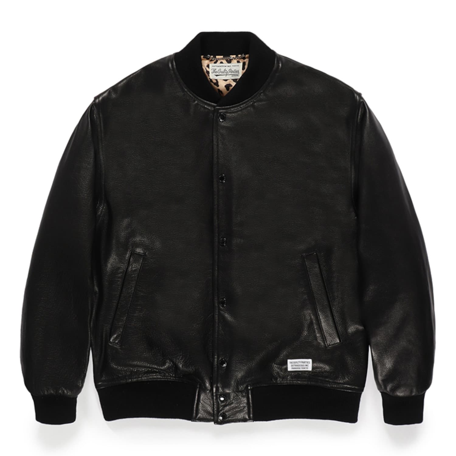 Leather Varsity Jacket 23FW-WMO-BL03 | WACKOMARIA 2023 Fall/Winter