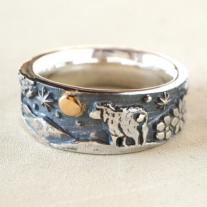 moge（モゲ） 手作りシルバーアクセサリー 月の絆 －羊－ シルバー