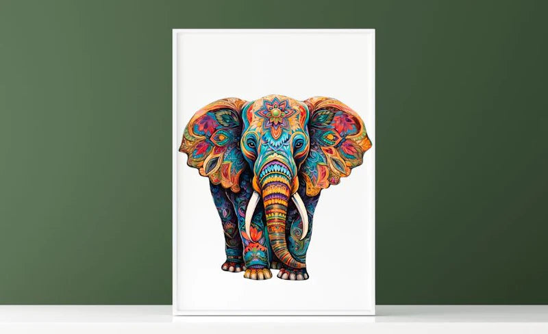 鮮やかな象 - 木製ジグソーパズル – Crafthub Japan