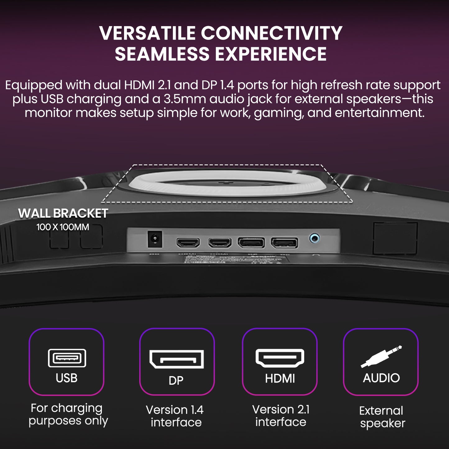 49 Inch DFHD 144Hz/165Hz Ultra-Wide Curved Gaming Monitor – CRUA