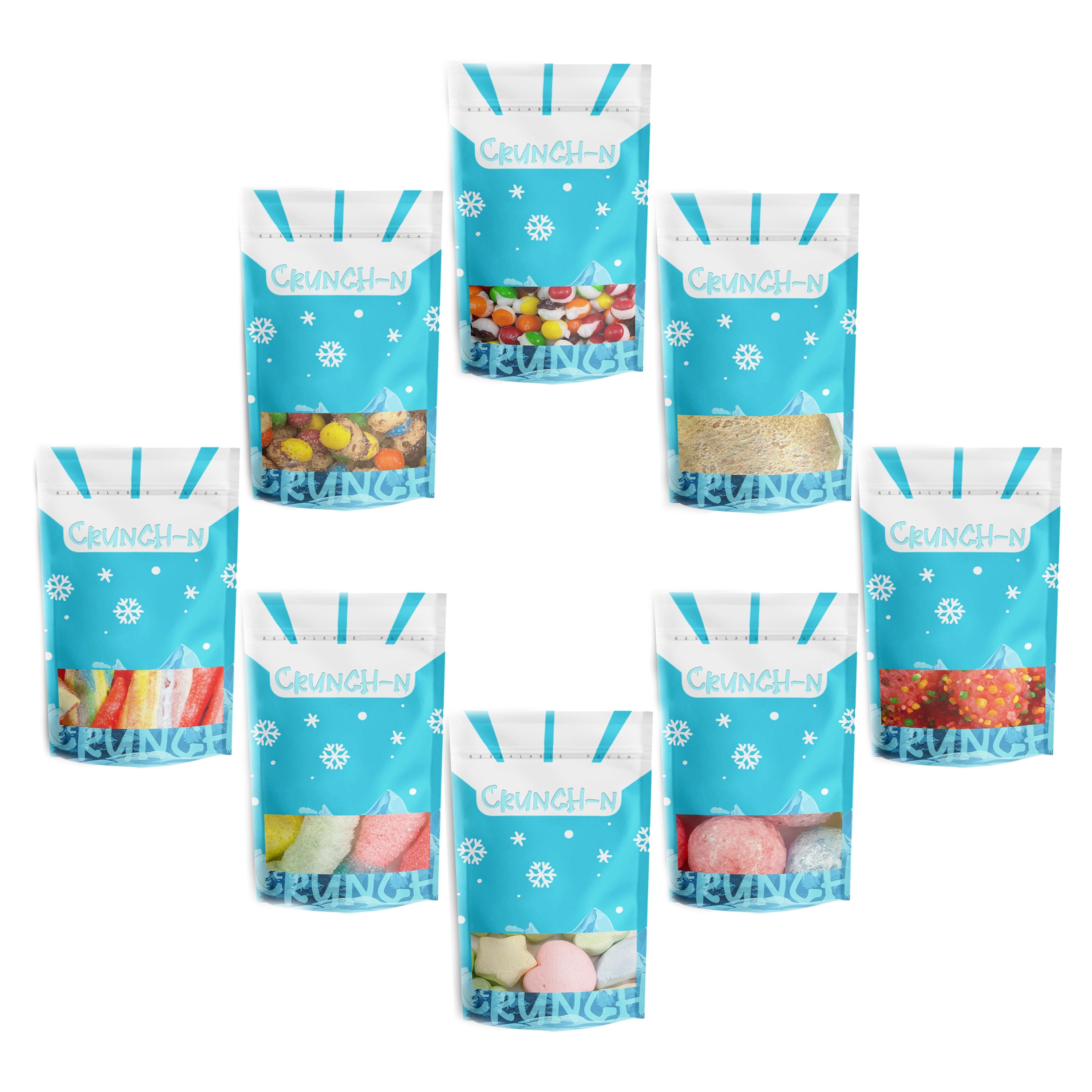 Crunch-N All Time Favorite 8 Pcs Medium Size Freeze Dried Sweet Candy