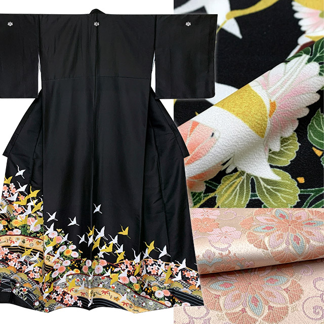 黒留袖 H・L (アッシュ・エル) 留袖&袋帯2点セット 五三桐 通紋入り