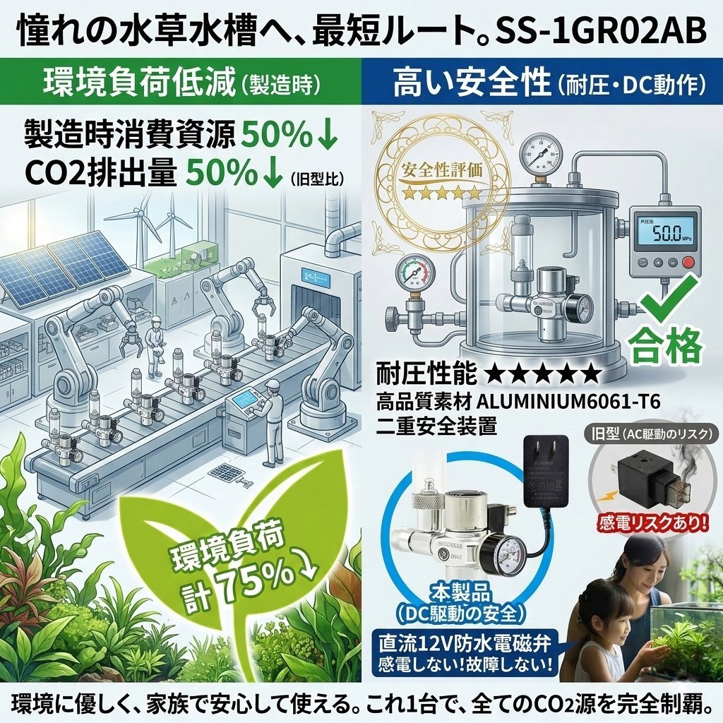 クリスタルアクア CO2フルセットDタイプ 水草育成用CO2添加セット 低